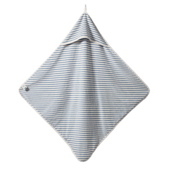 Hooded Towel | Powder Blue Sailor Stripe