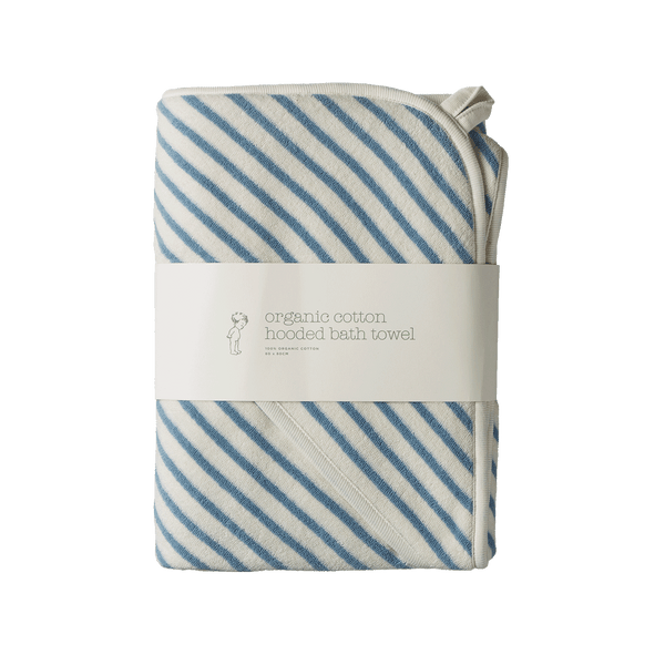 Hooded Towel | Powder Blue Sailor Stripe