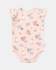 Onesie S/S Frill Arcadia Gumnut Babies Blossom