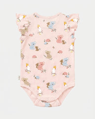 Onesie S/S Frill Arcadia Gumnut Babies Blossom
