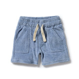 Dusty Blue Terry Shorts