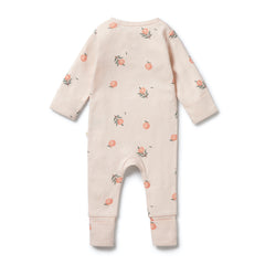 Peaches Pointelle Zipsuit w/Feet