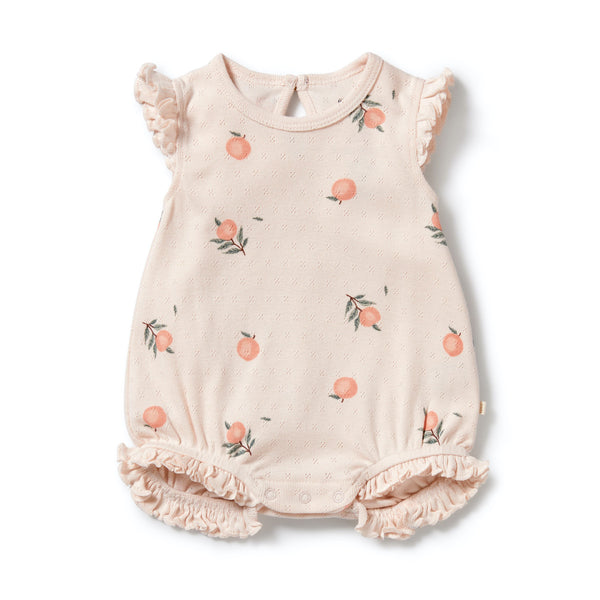 Peaches Pointelle Ruffle Growsuit