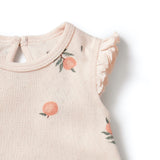 Peaches Pointelle Ruffle Growsuit