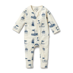 Nautical Bear Zipsuit w/Feet