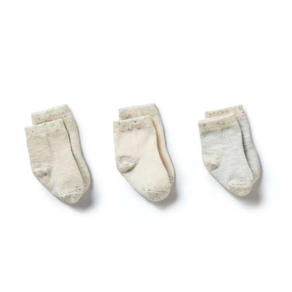 3 pack Baby Socks | Cream/Oatmeal/Grey Cloud