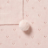 Knitted Pointelle Blanket | Pink