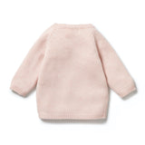Knitted Pointelle Kimono Cardigan | Pink