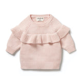 Knitted Ruffle Jumper | Pink