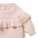 Knitted Ruffle Jumper | Pink