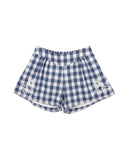 Hallie Embroidered Shorts | Blue Check