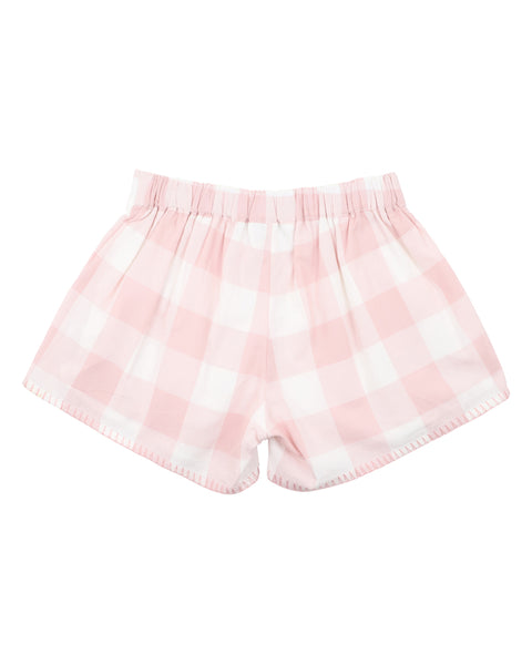 Lara Embroidered Check Shorts