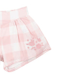 Lara Embroidered Check Shorts