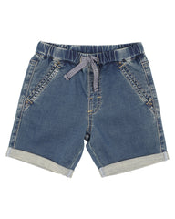 Knit Denim Shorts