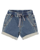 Knit Denim Shorts