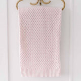 Blush Pink Diamond Knit Organic Baby Blanket