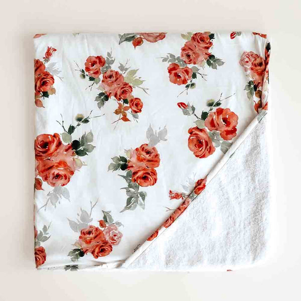 Organic Hooded Baby Towel | Rosebud