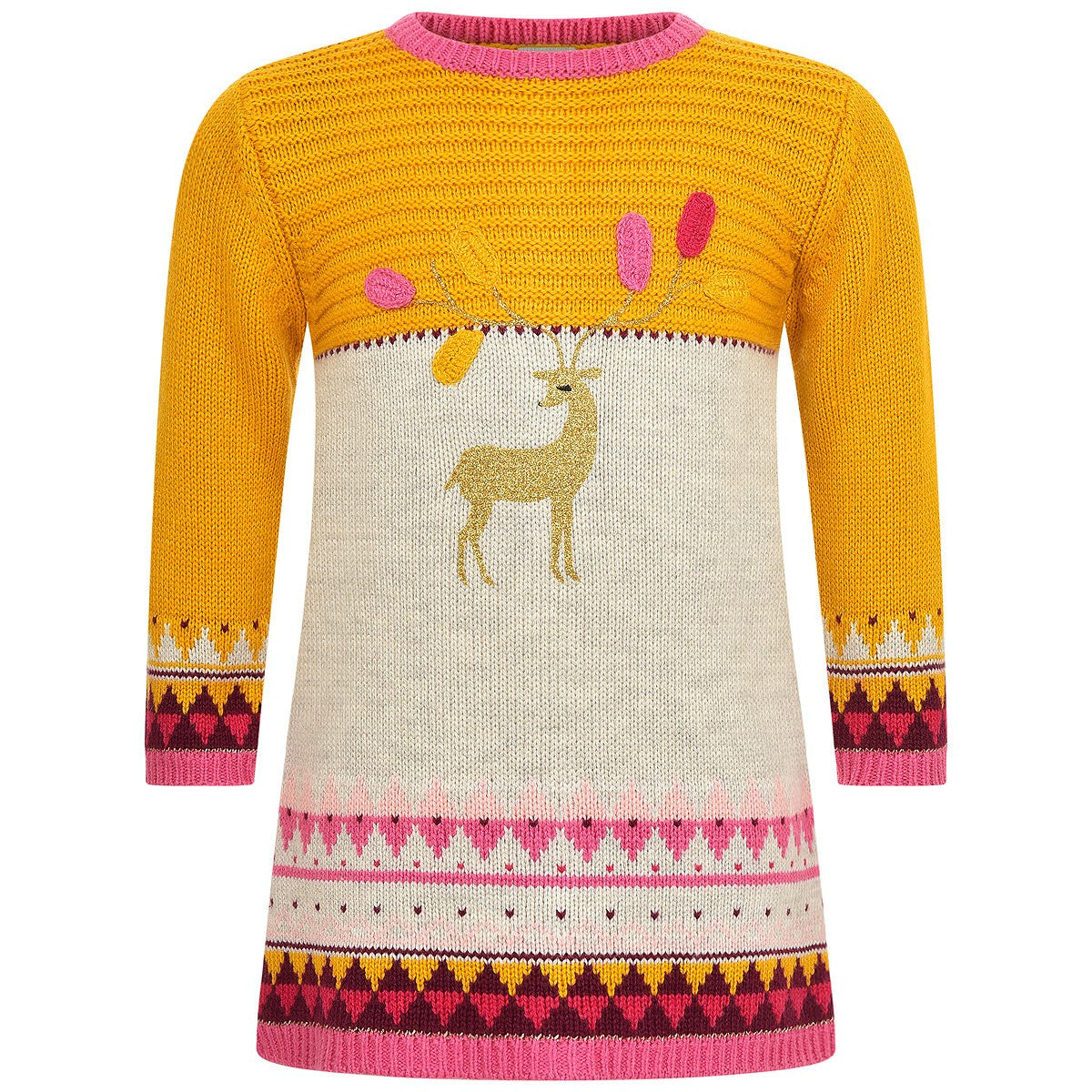 Knitted Dress | Gold Deer