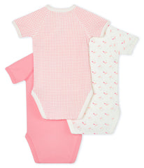 S/S Bodysuit 3pk | Flamingos/Pink/Pink Check