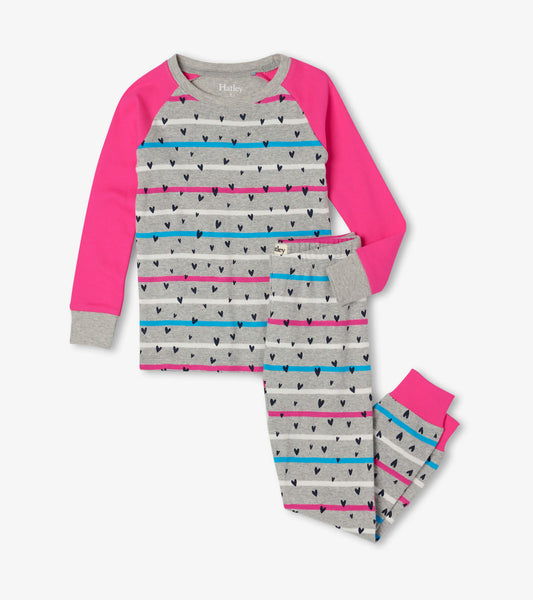 L/S Raglan Pyjamas | Confetti Hearts