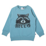 Hello Racoon Furry Crew | Muted Blue