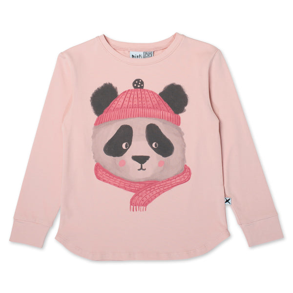 Warm Panda Tee | Muted Pink