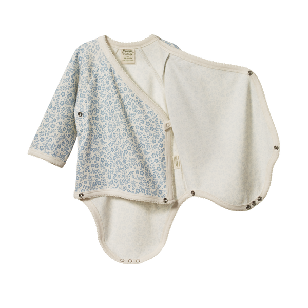 L/S Kimono Bodysuit | Daisy Belle Blue Print