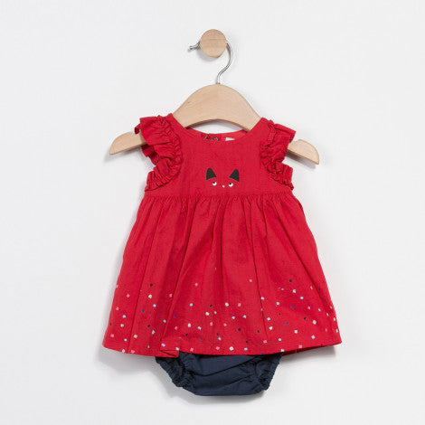 Red Baby Dress w Bloomers | French Kitty
