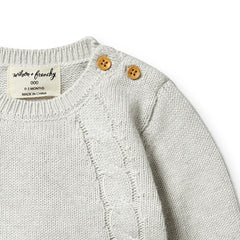 Knitted Mini Cable Jumper | Grey Melange