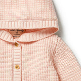Knitted Button Jacket | Blush