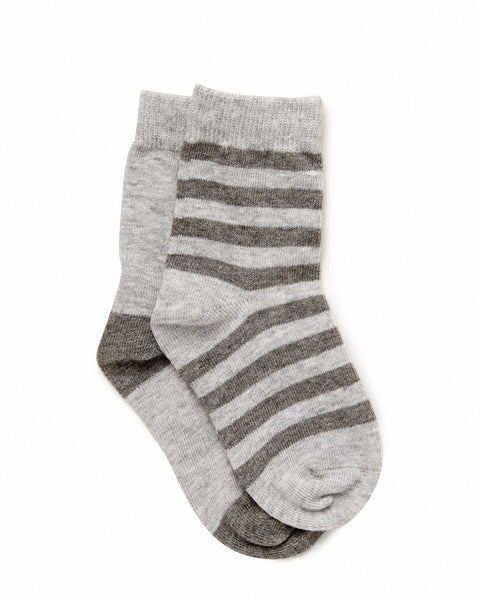 Socks 2 Pack | Grey + Grey Stripe