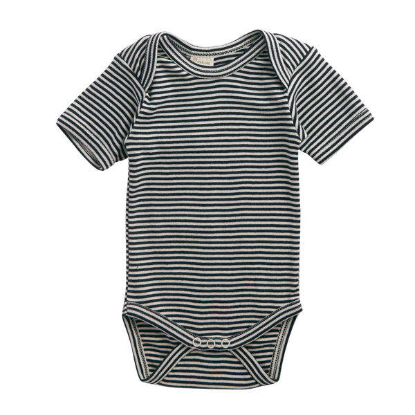 S/S Bodysuit | Navy Stripe