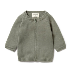 Knitted Zipped Cardigan | Shadow