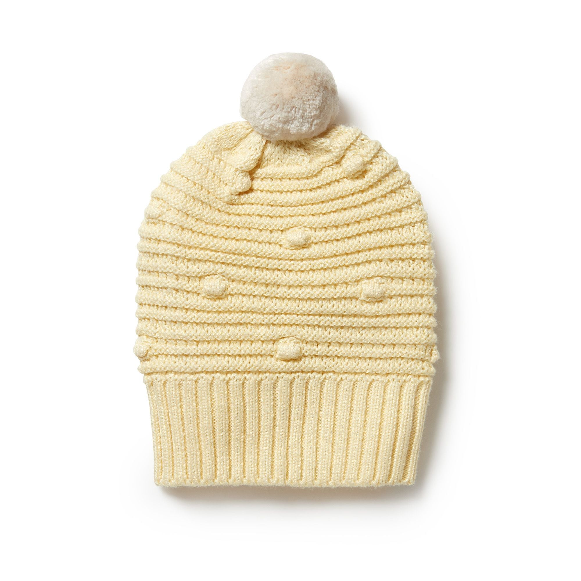 Knitted Spot Hat | Pastel Yellow